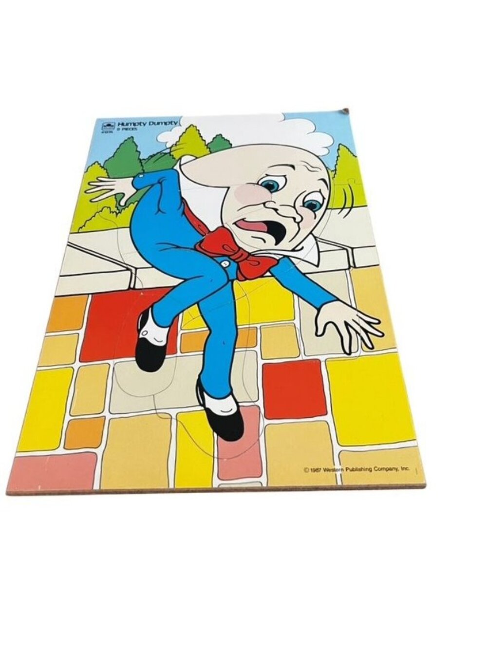 Golden 1987 Western Publishing Company 9 Piece Humpty Dumpty Wooden Puzzle